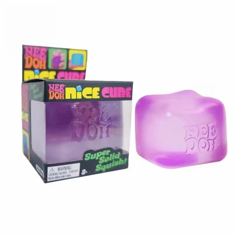 NeeDoh Nice Cube Squishy BLUE, PURPLE & PINK